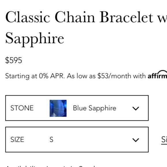 Chain Bracelet with Blue Sapphire - Picture 4 of 7